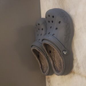 Gray lined  Crocs